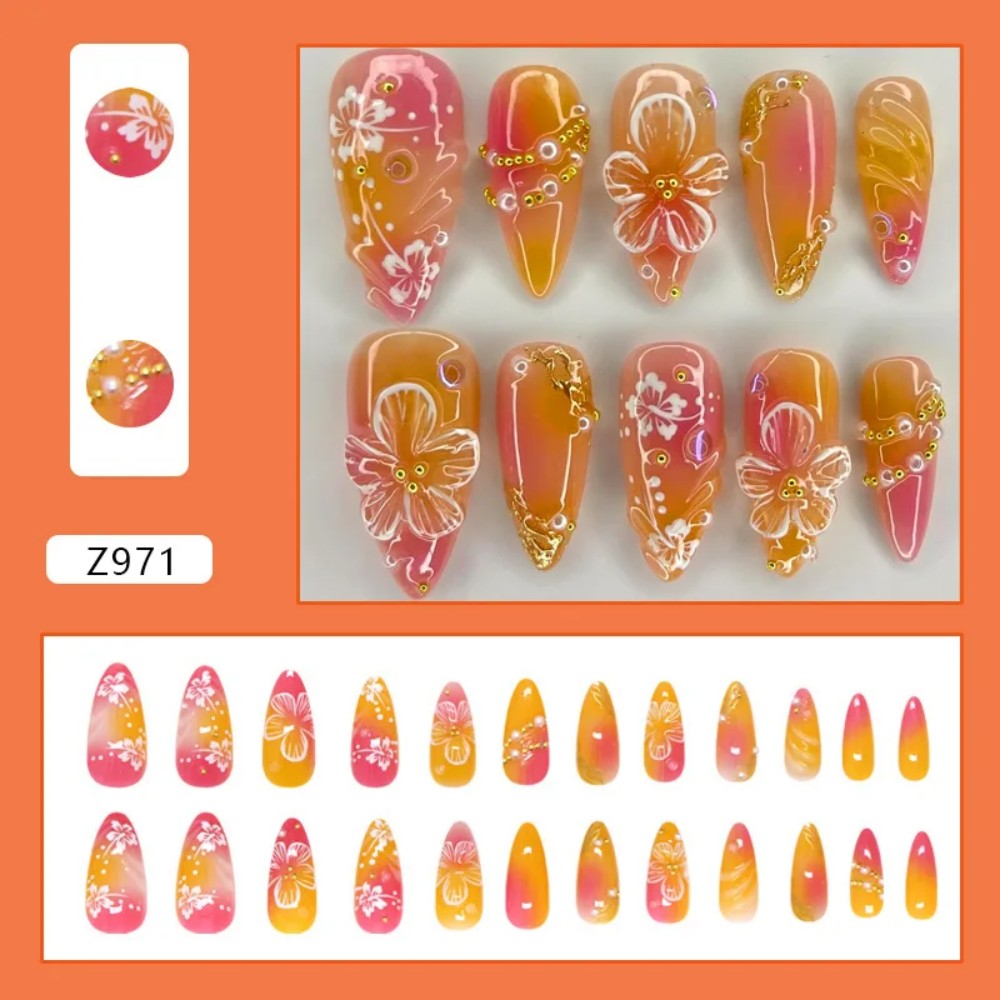 Pressed Flower Art - 24 Adet Pembe Gradyan Badem Şeklinde