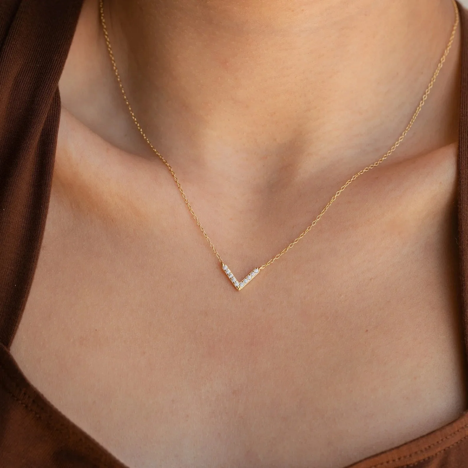 Birth Flower Necklace - Yeni Basit V KolyeKadın Moda Takı