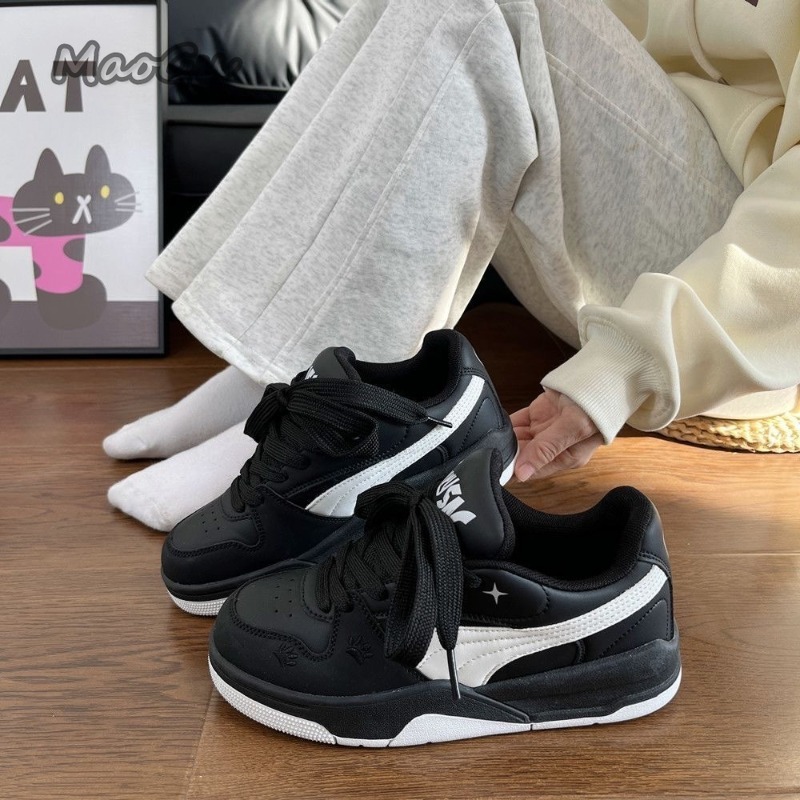 Vans Shoes Old Skool - Kadın Siyah Beyaz Deri Kaykay Ayakkabıları